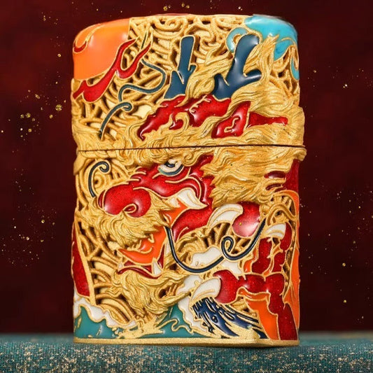 zippo luminous Enamel dragon kerosene lighter