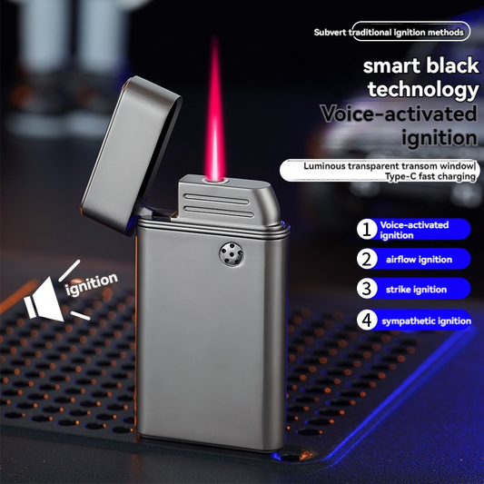 Voice-activated windproof lighter