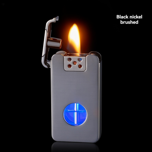 [Hot-selling styles]Large-capacity blue light transparent warehouse intelligent voice control blowing, shaking, knocking, lighting, retro kerosene lighter