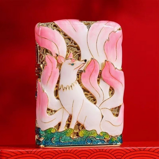 ZORRO luminous Nine-tailed fox kerosene lighter enamel color pure copper windproof lighter